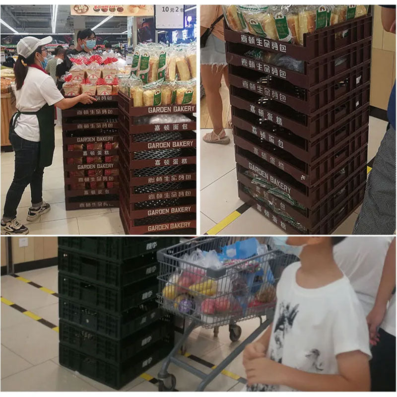 Food Grade Plastic Stackable Bakery Food Bread Crate Basket