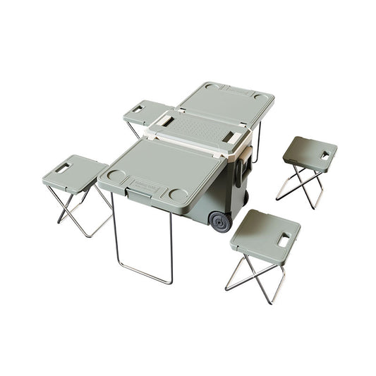 New Design Outdoor Family Camping Ice Box Cooler With Table Chair